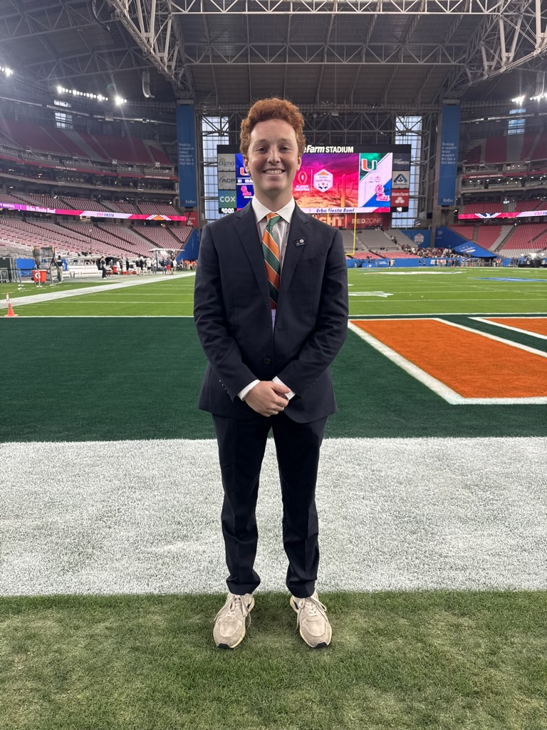 Carter Lutz on the field at the Fiesta Bowl